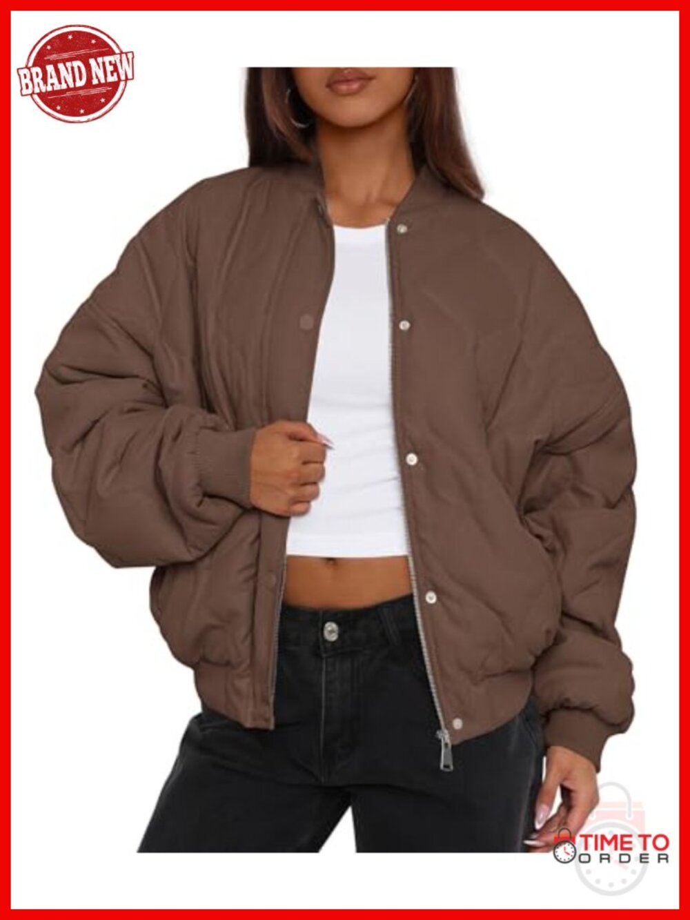 Quilted Bomber Jacket Lightweight Cropped Zip Up Puffer Coat with Pockets